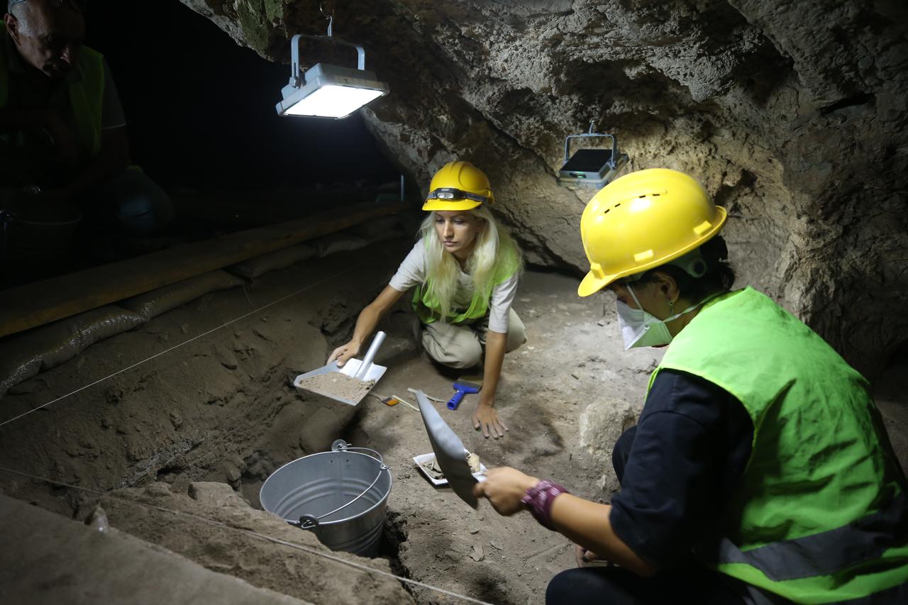 A view of archaeological excavations at Andik Cave in Havran district, Balikesir, Türkiye, August 17, 2025. (AA Photo)