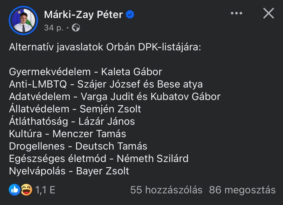Alternatív DPK-lista