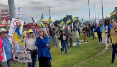 In Alaska, several hundred people took part in a rally in support of Ukraine