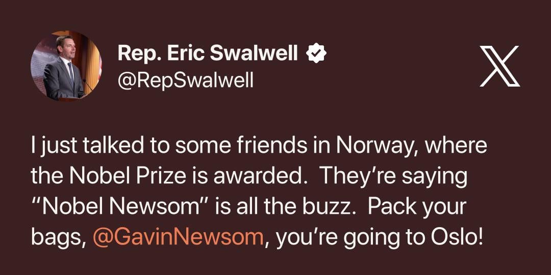 Democratic Congressman Mocks Republicans in Tweet Supporting Gavin Newsom