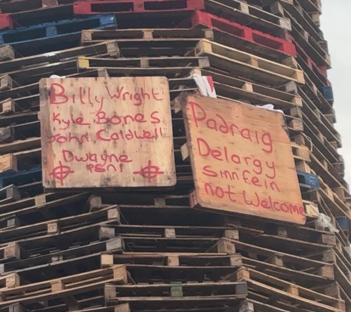 Republican bonfire includes names of those who spoke against it