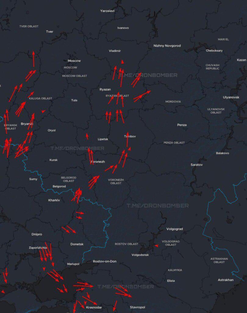 Ukrainian long-range drones are attacking Russian military facilities. Information is current as of 13:40