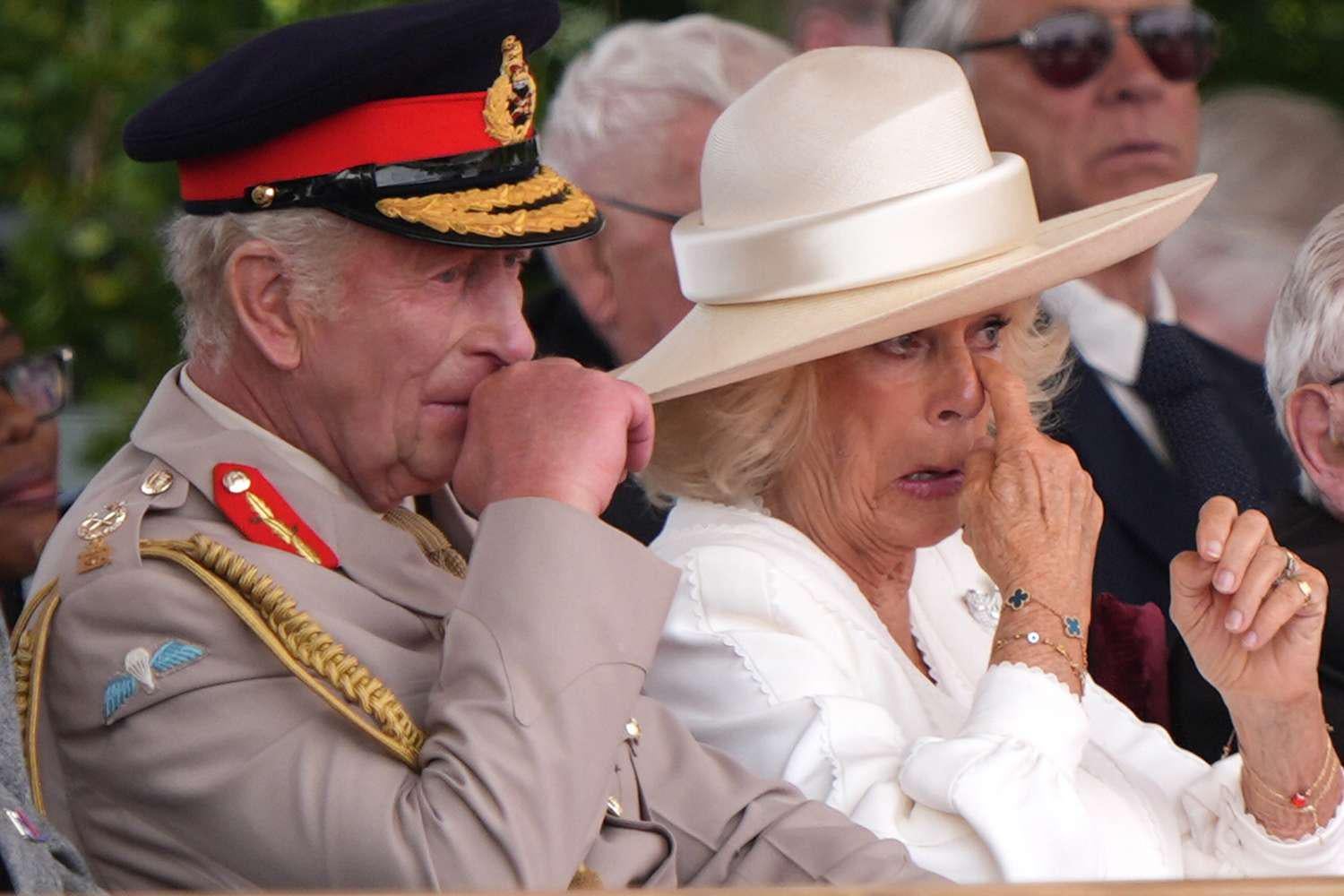 King Charles and Queen Camilla Tear Up as Veteran Goes 'Off Script' to Salute the 'Brave' Monarch amid Cancer Treatment