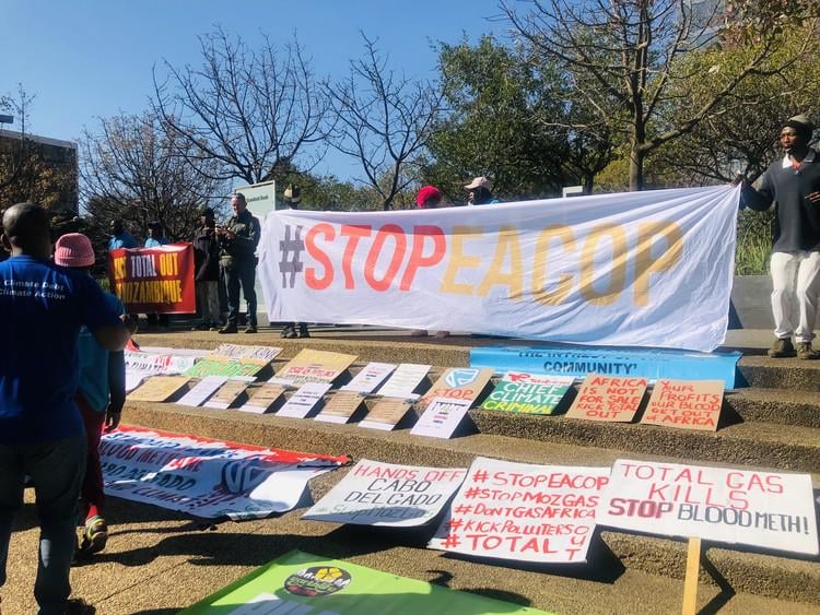 Climate protesters demand reparations from Standard Bank for fossil fuel investments | They also want TotalEnergies to stop further fossil fuel extraction in Africa