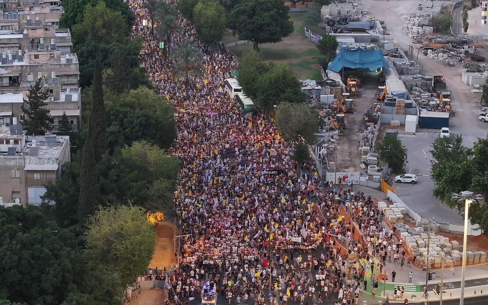 Some 350,000 fill Tel Aviv’s Hostages Square for rally urging deal to free captives