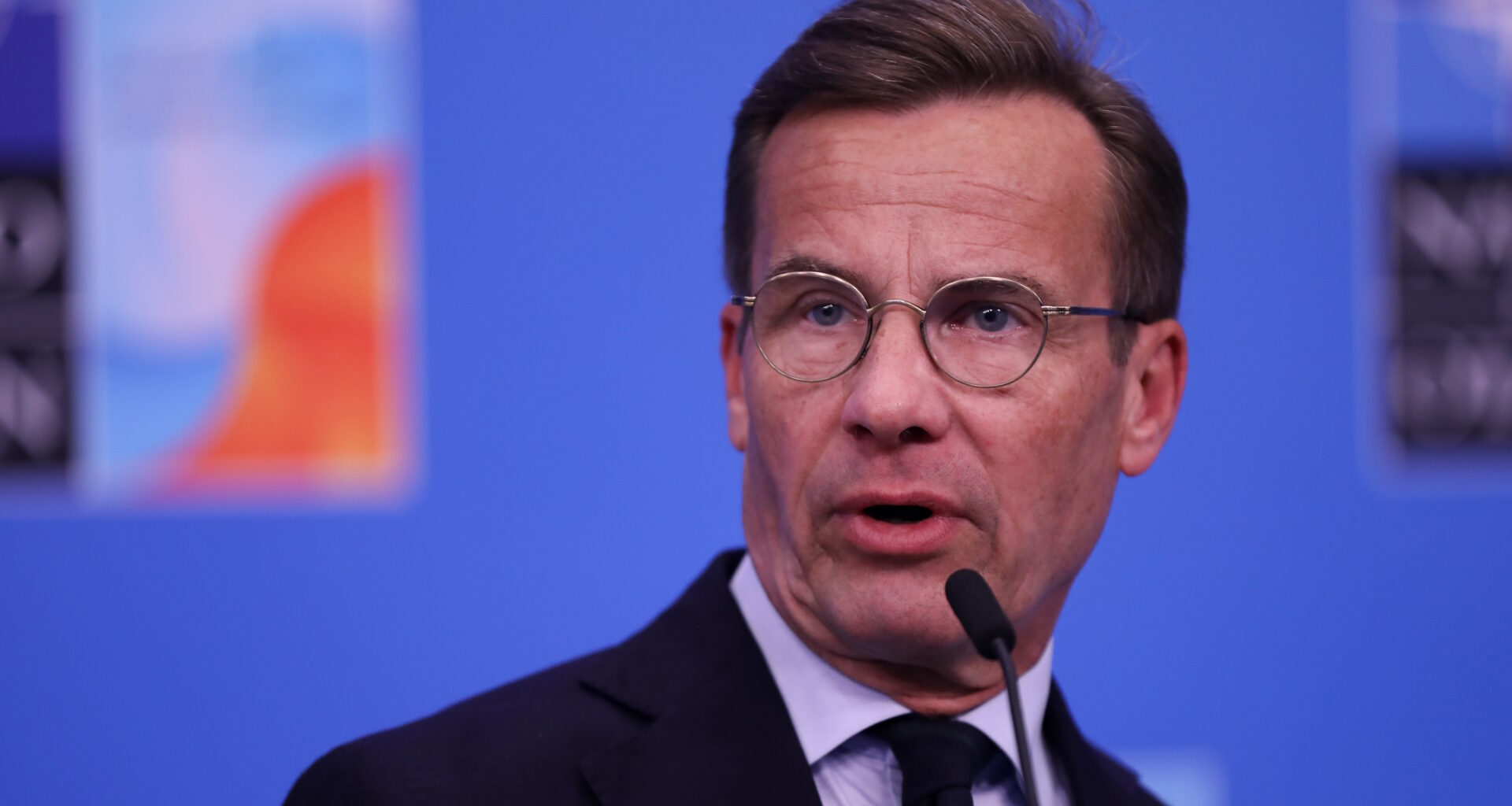 Ulf Kristersson, Prime Minister of Sweden, arrives at the NATO Summit at the World Forum in The Hague, Netherlands, on June 25, 2025. The North Atlantic Treaty Organization (NATO) is an international political and military organization established by the North Atlantic Treaty. Its members commit to protecting each other from any threat. The NATO Summit takes place this year in The Hague, where the NATO Public Forum and the NATO Summit Defense Industry Forum are held. (Photo by Klaudia Radecka/NurPhoto via Getty Images)