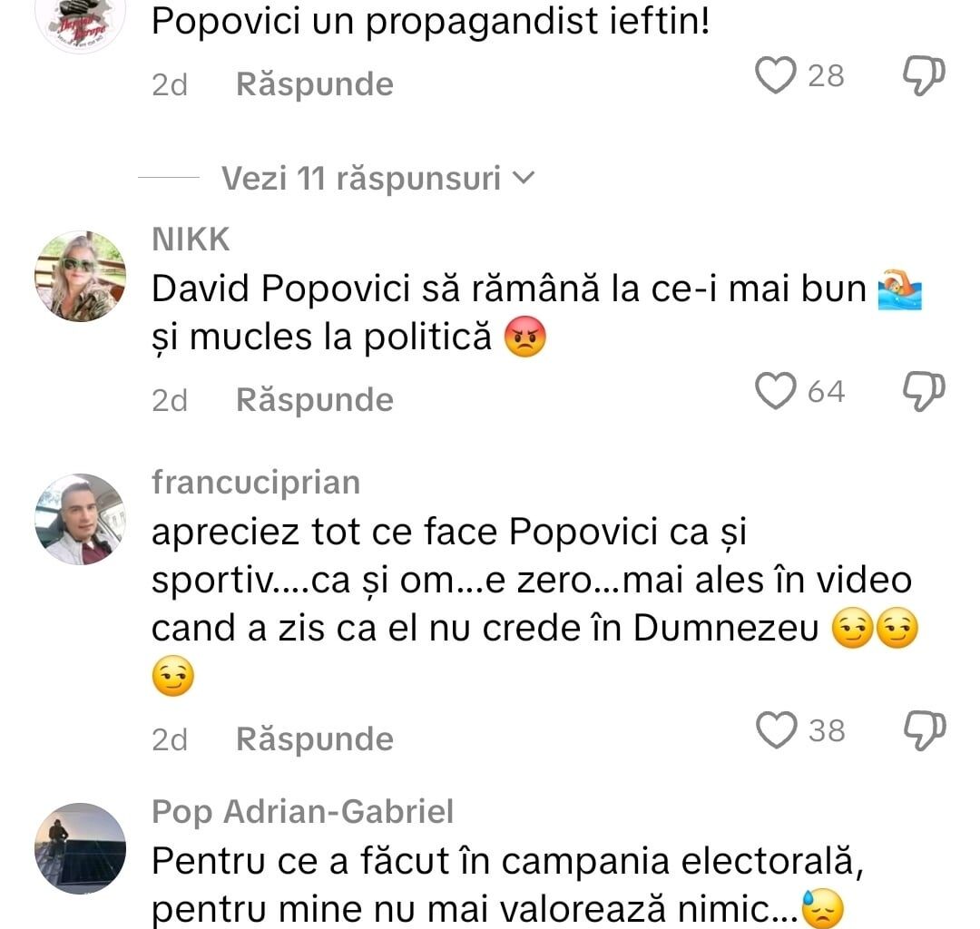 Sugeranistii despre David Popovici