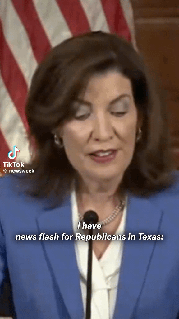 NewYork Governor Kathy Hochul announced Monday that New York is exploring "every option" to redraw the state's congressional lines.  Hochul also called Texas Republicans "lawbreaking cowboys" and said that they would be voted out of power in the upcoming election.