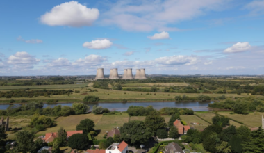 Controlled demolition of Cottam Power Station this morning!