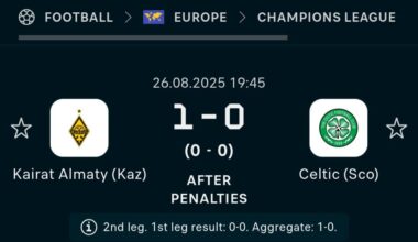 Celtic has bottled the Champions League qualification to a Kazah team
