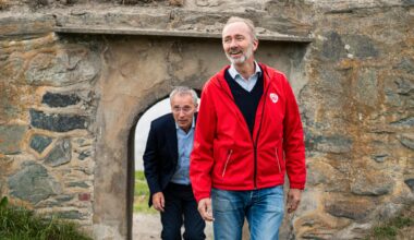Jens Stoltenberg og Trond Giske var på «valgkamp-kickoff» på Festningen i Trondheim lørdag.
