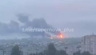The refinery in Syzran, Russia, was severely struck.