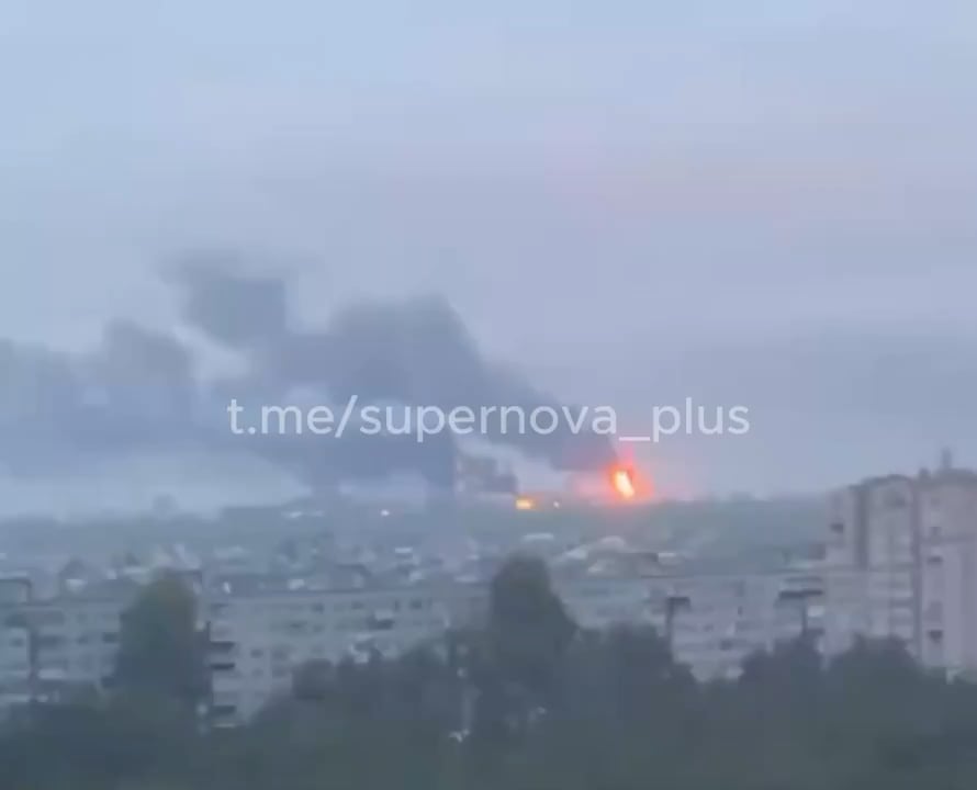 The refinery in Syzran, Russia, was severely struck.