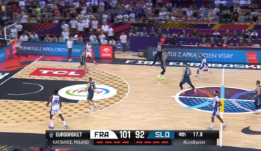 France and Slovenia players started to shake hands, and then suddenly Sylvain Francisco went for a layup, leading to a heated moment!