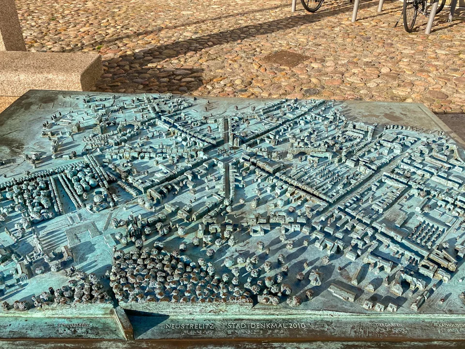 A 3D map of Neustrelitz, Germany found in the town square