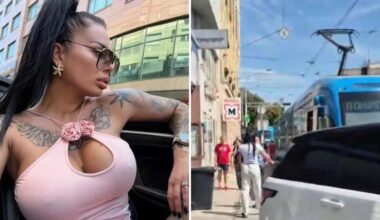 Žensko, ki je z avtomobilom blokirala tramvaj, bodo izgnali iz Hrvaške