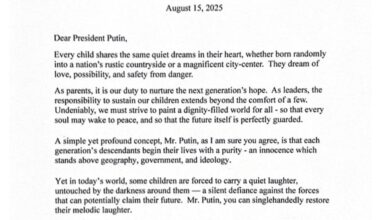 Melania Trump's letter supporting Ukrainian children, delivered by Donald to Putin