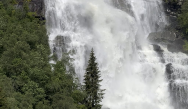 Saw this amazing waterfall on my way to Hafslo