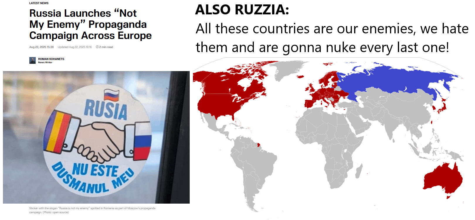 V reakci na zprávy o kampani "Rusko není můj nepřítel"