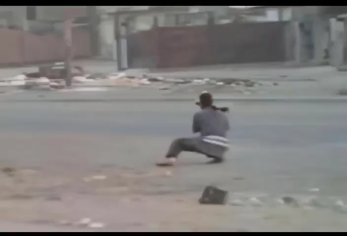Iraqi Fighter takes a full burst from an American M249 - Operation Iraqi Freedom, 2003