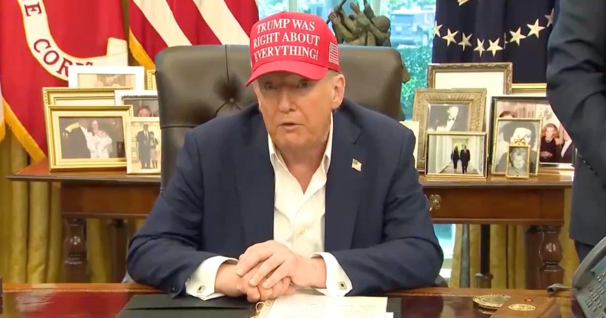 Trump Desperately Hides Hand on Camera After Makeup Mishap