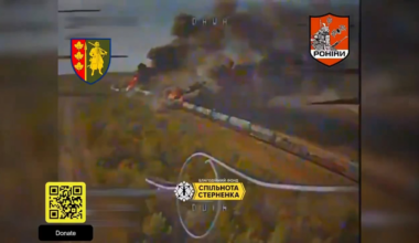 FPV drones destroy a Russian fuel train in Zaporizhzhia front (August 19, 2025)