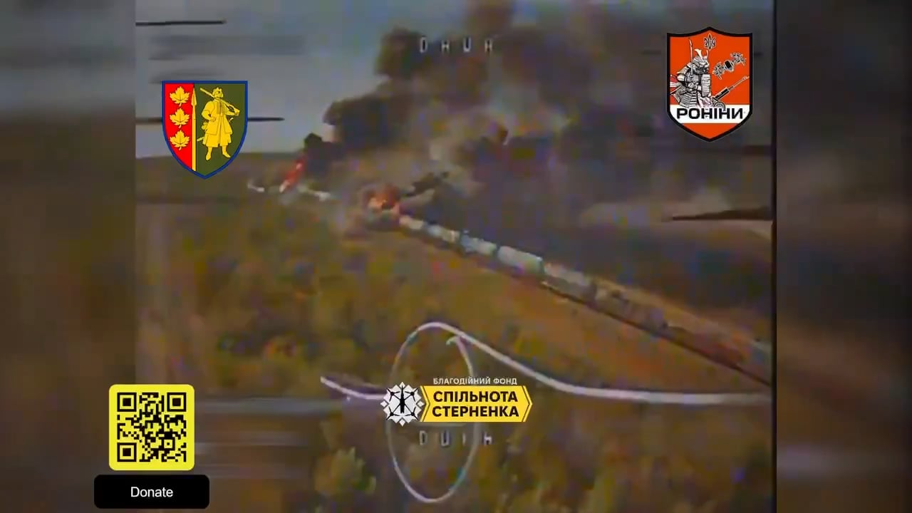FPV drones destroy a Russian fuel train in Zaporizhzhia front (August 19, 2025)