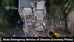 Aftermath of Russian missile and drone strikes in Kyiv on July 31.