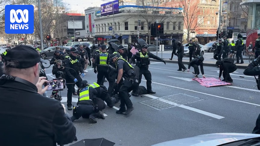 Clashes with police in Melbourne's CBD as Women Will Speak rally held at state parliament