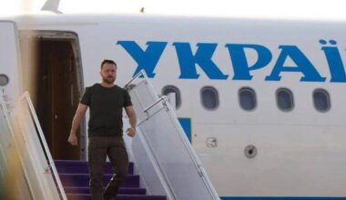 Zelensky coming down the no-capert stairs, making clanking sounds with his balls of steel