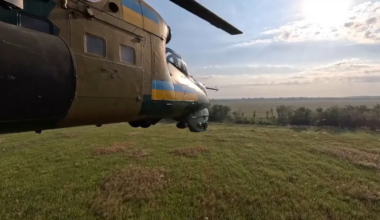 Video from a Ukraine helicopter shows fields below covered in miles of fiber optic cables