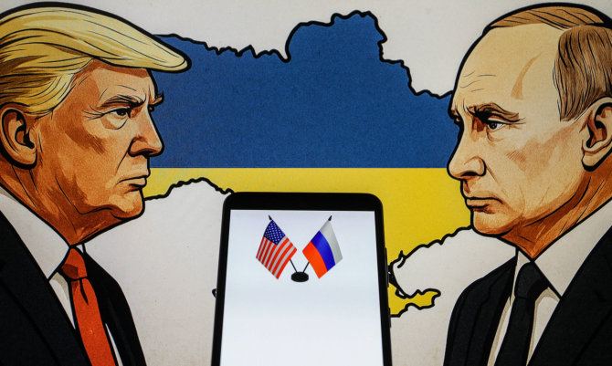 SIPA/Scanpix/Donaldas Trumpas ir Vladimiras Putinas