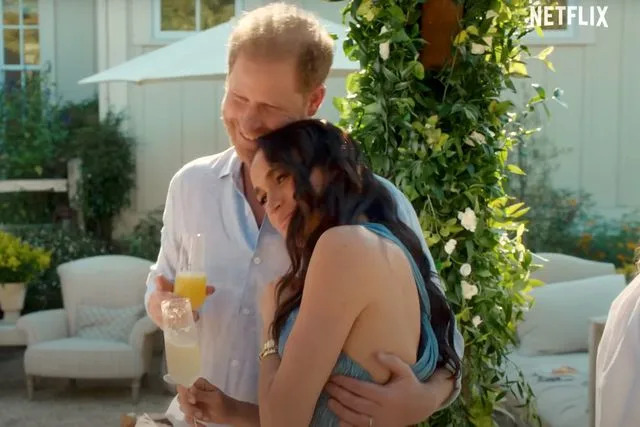 Netflix/YouTube Prince Harry and Meghan Markle in season one of