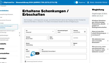 Tax declaration for 2024 with inheritance