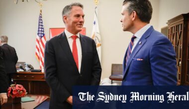Richard Marles, Pete Hegseth meeting denied by Pentagon as a ‘happenstance encounter’