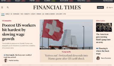 Switzerland made the front page of the Financial Times on Sunday