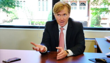 Elbridge Colby, U.S. under secretary of defense for policy, speaks during an interview with the JoongAng Ilbo at his office in Washington on April 23, 2024. [JOONGANG ILBO]