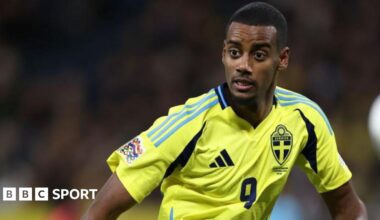 Alexander Isak playing for Sweden