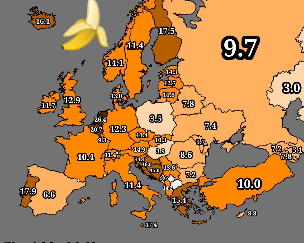 Konsumpcja bananów w Europie. Owocowe czwartki nie pomogły. 😬