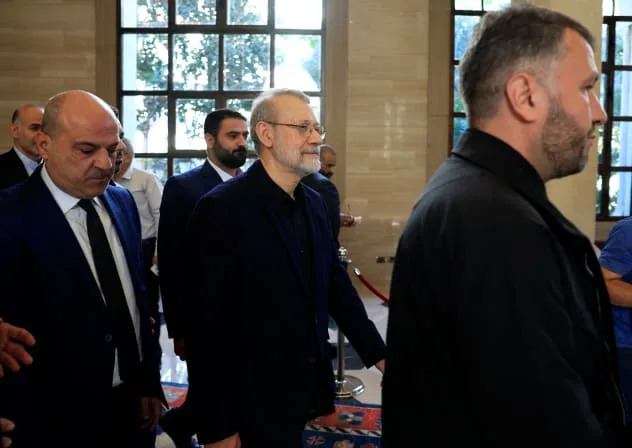 Ali Larijani, former chairman of the parliament of Iran, walks after meeting with Lebanese Parliament Speaker Nabih Berri in Beirut, Lebanon November 15, 2024. (photo credit: REUTERS/THAIER AL-SUDANI)