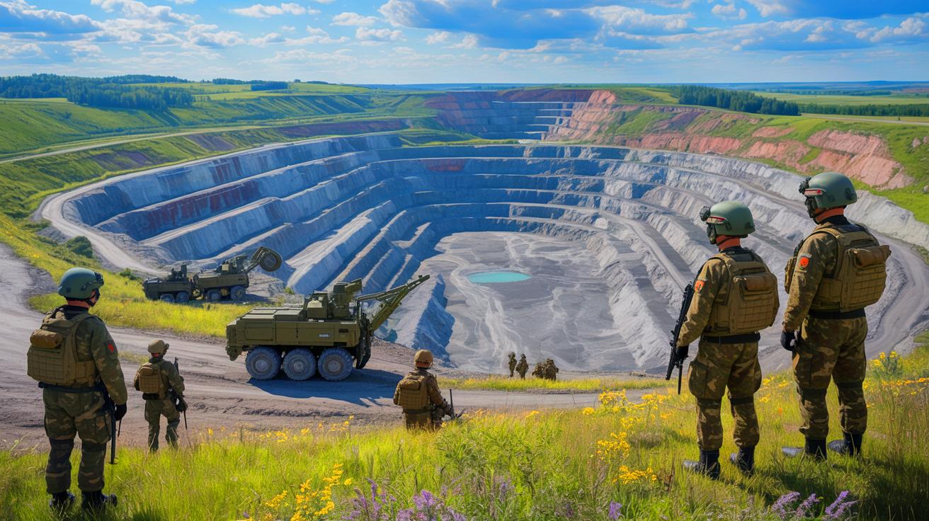 Illustration von der russischen Kontrolle über lithiumreiche Gebiete in der Ukraine.