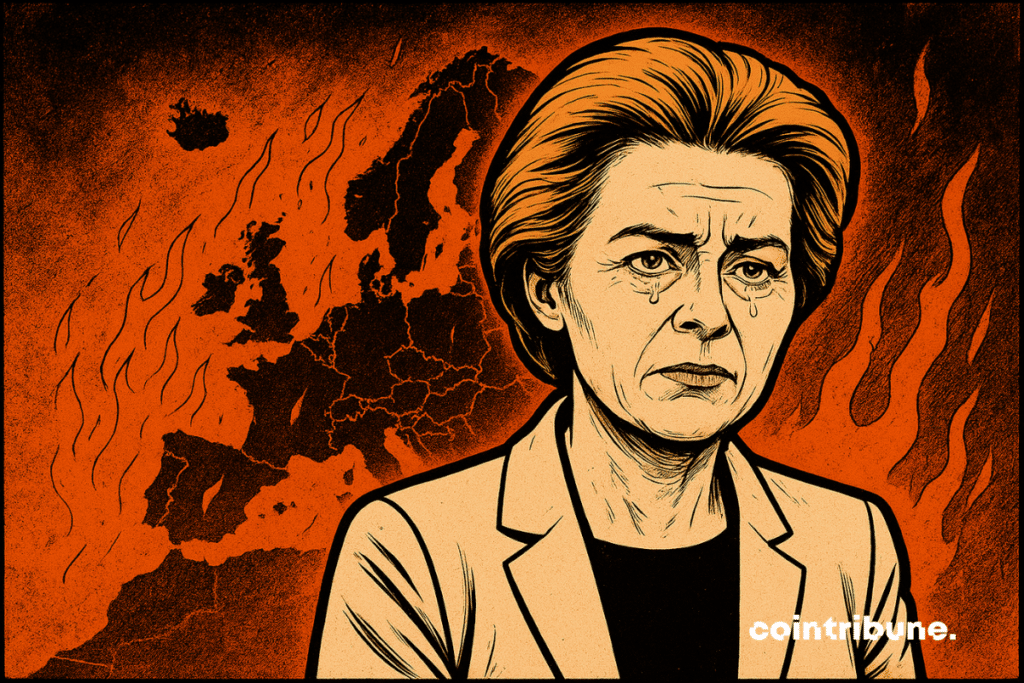 Ursula von der Leyen in tears over the ruin of Europe.