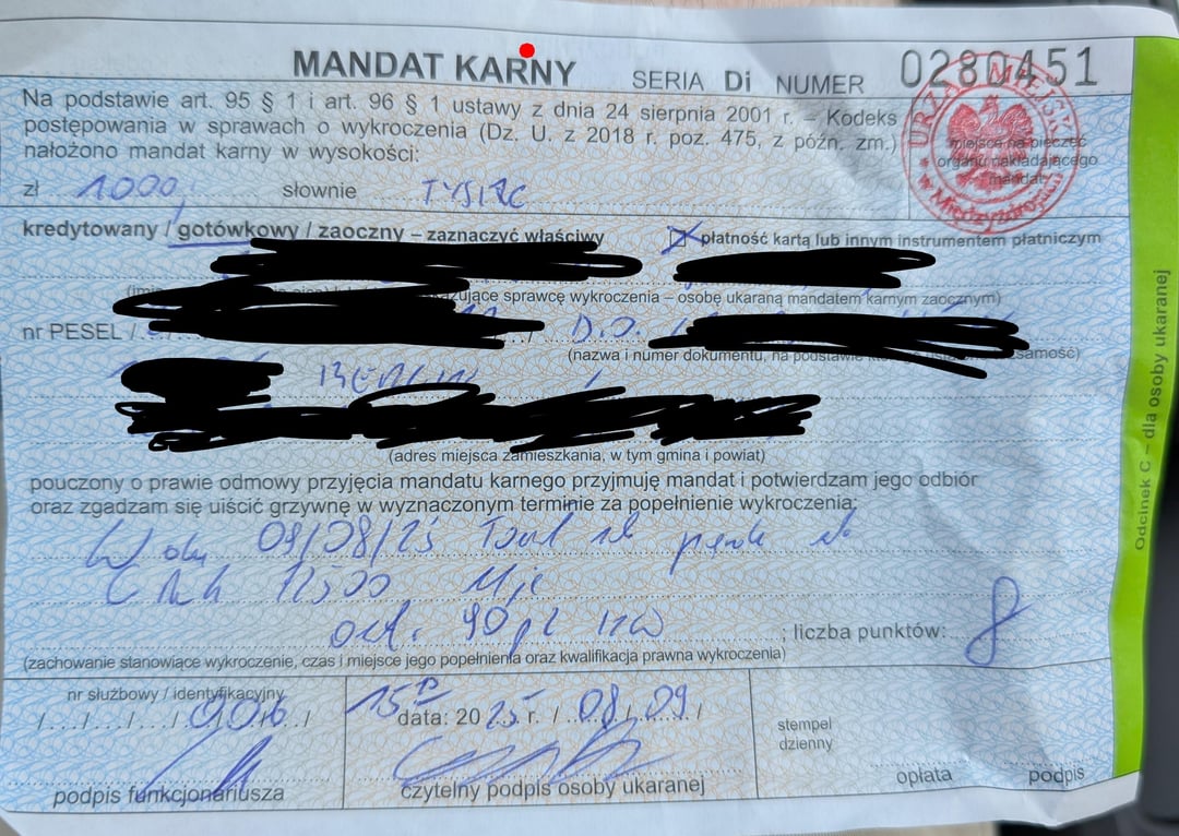 Expensive parking ticket