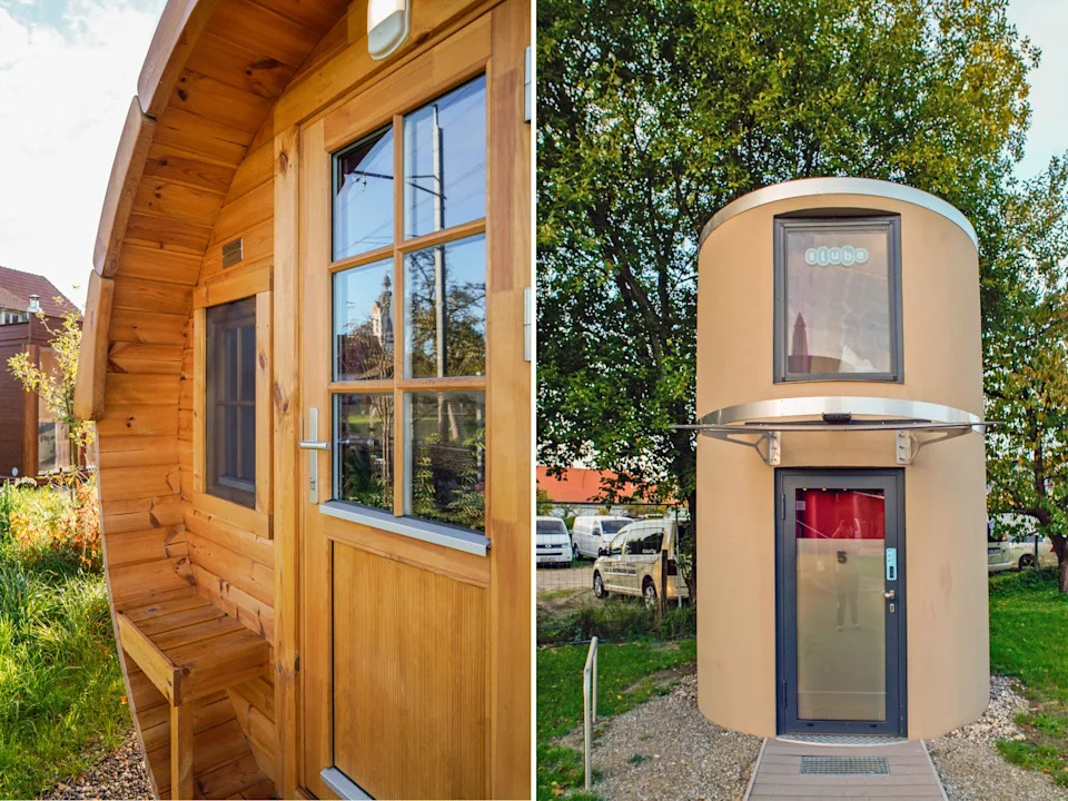 A composite image of the author's Airbnbs in Switzerland and Germany