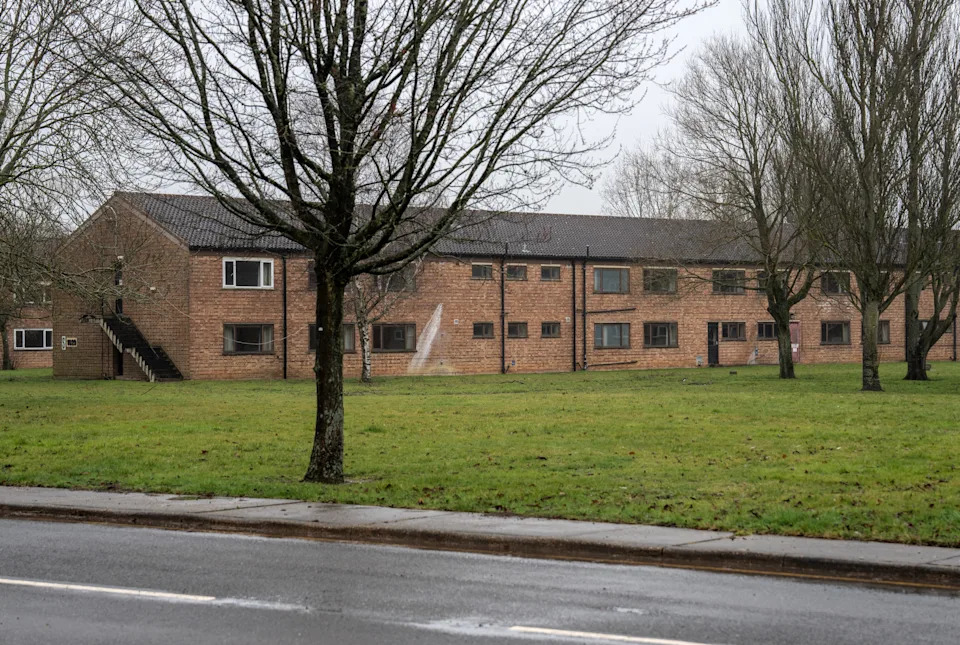 WETHERSFIELD, ENGLAND - MARCH 09: Accommodation blocks are pictured at MDP Wethersfield, a former Royal Air Force base, is pictured on March 9, 2023 in Wethersfield, England. Braintree District Council has been approached by the government to discuss using the former RAF/USAF base as accommodation for asylum seekers. (Photo by Carl Court/Getty Images)