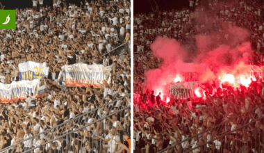 Torcida zapalila transparent sa srpskim obilježjima i vikala "Za dom spremni"