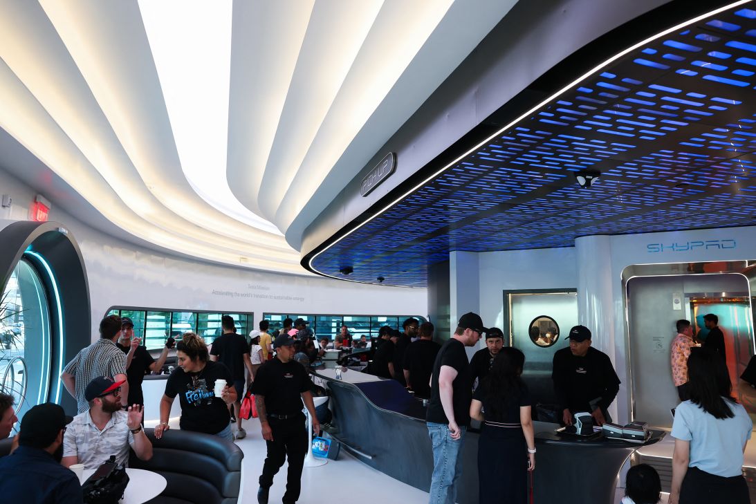 People dine inside during the opening of the restaurant on July 21, 2025.