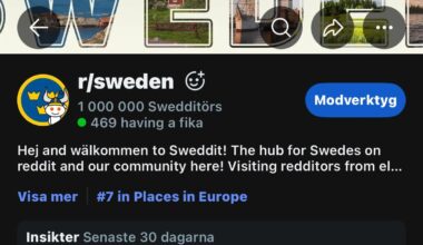 Vi är 1000000 swedditörer, mina bekanta!