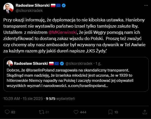 Sikorski z niepopularną, ale trafną opinią