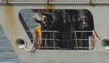 HMNZS Te Kaha returns to rousing welcome after seven-month deployment